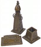 Fine Arts & Crafts 3 Pc. Hand-Hammered Copper Desk Set, Unsigned.