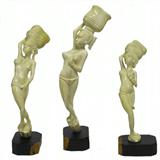 Lot of 3 Carved Ivory Nubian Figures.