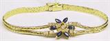 14K DIAMOND AND SAPPHIRE BRACELET. 1CTTW. DIAMOND G - H COLOR.