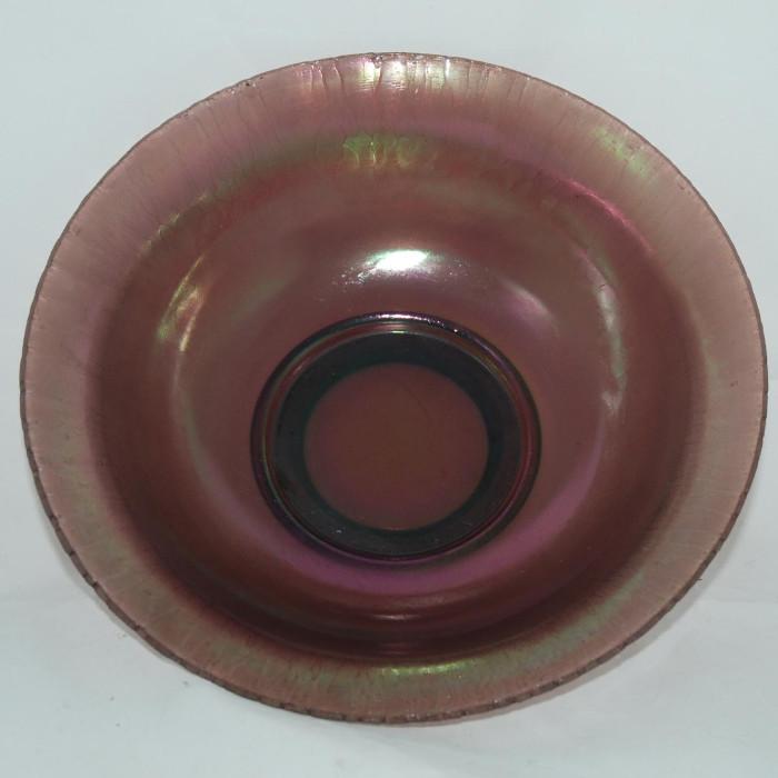 Amethyst iridescent hand blown glass bowl, hand cut and polished
Condition: Very Good
Shipping: Yes
Size: 9 3/4"