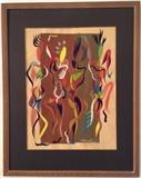 Tempera abstract by Malcolm Edgar Case