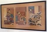 Framed Tryptic Wood Block Print