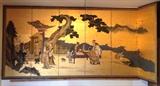 19TH CENTURY JAPANESE 12-PANEL GOLD LEAF SCREEN (left panels)