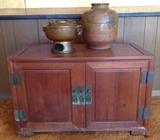 Chinese Rosewood Low Chest (1 of 2) holds Burner and Earthenware Pot