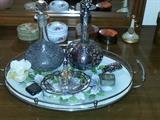 Silver overlay dresser items