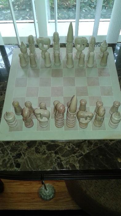 Carved Marble Chess Set