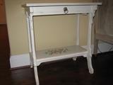 shabby chic painted side table w/ drawer - floral motif