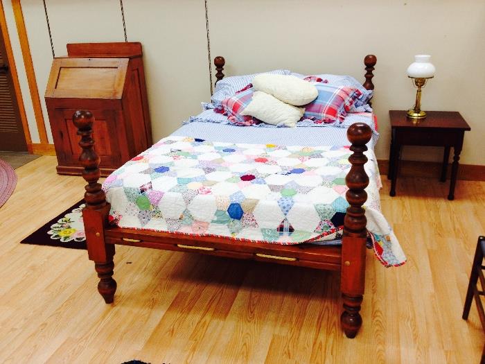 Primitive New Hampshire Rope Bed (adapted to fit double mattress)