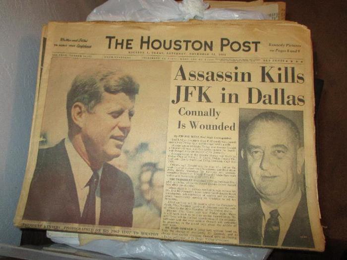 Houston Post, November 1963, San Antonio Express, JFK