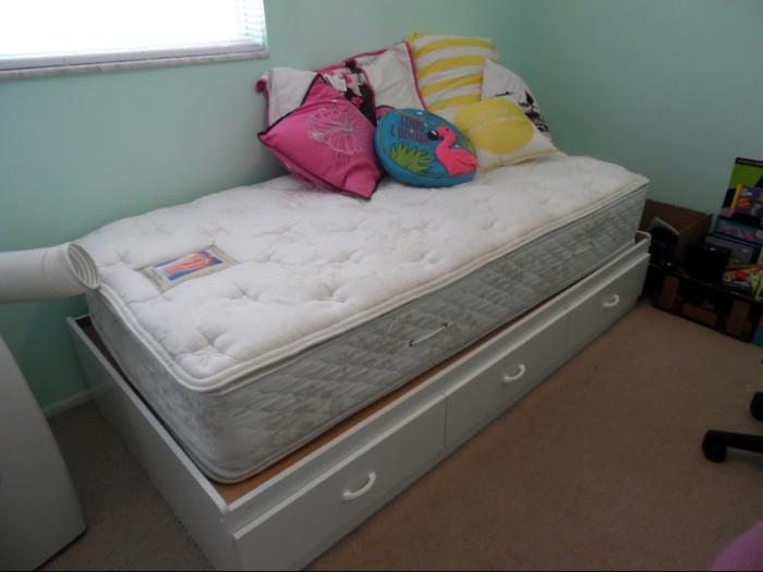 Twin Sealy Bed with Furniture Base with Storage