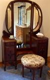 Art Deco Vanity and Brocade Stool