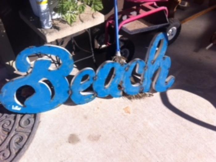 Beach Metal Sign