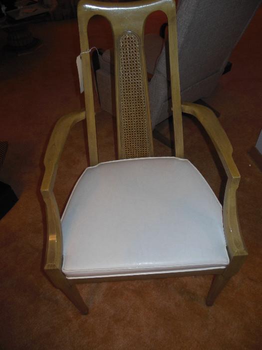 White Furniture Mid Century Traditional Sleek Arm Chair caned Back rest