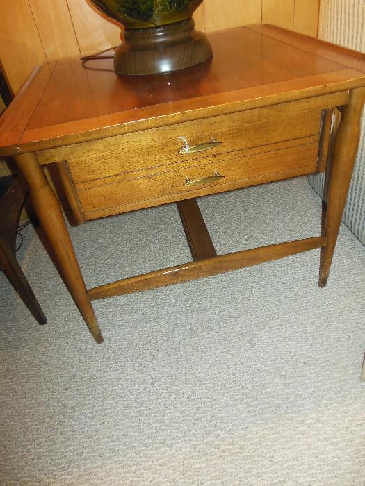 Mid Century Danish Modern Occasional Table with Drawer (2)