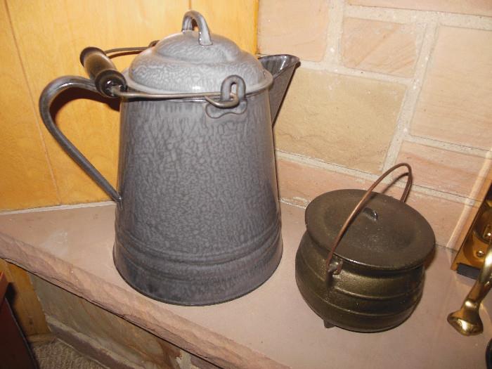Enamel Coffee Pot,Brass Small Pot