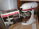 KitchenAid mixer w/ food grinder and accessories