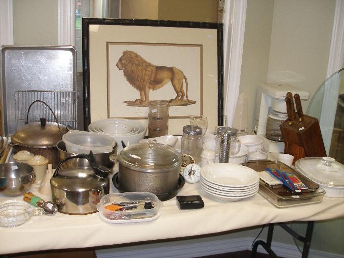 kitchen items, pots & pans