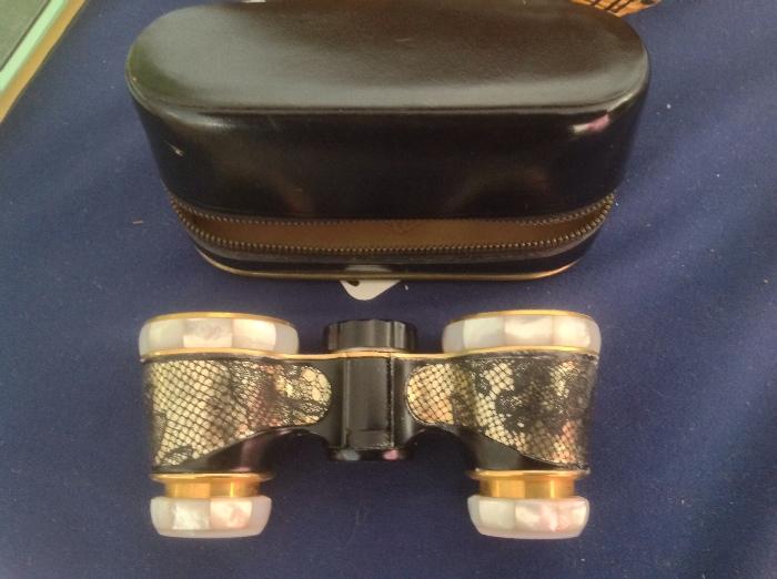 Mother of pearl inlaid opera glasses