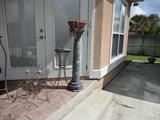 Yard art and faux marble pedestals (2).