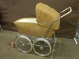 Large wicker baby carriage 