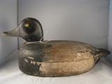 Hollow Bluebill Drake - circa 1900 - stamped ADF - tag number 160