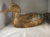 Evans Factory Mallard Decoy -wing patch repainted - tag number 12