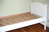 Vintage solid wood twin-size bed with original "box spring" to go under mattress.