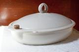 Heated warming serving dish, ironstone, 1800's.