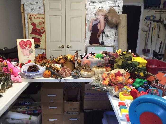 Fall decorations, beanie babies, vintage toys, Fisher Price