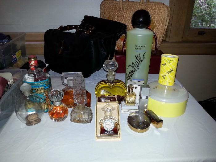 assortment vintage perfumes