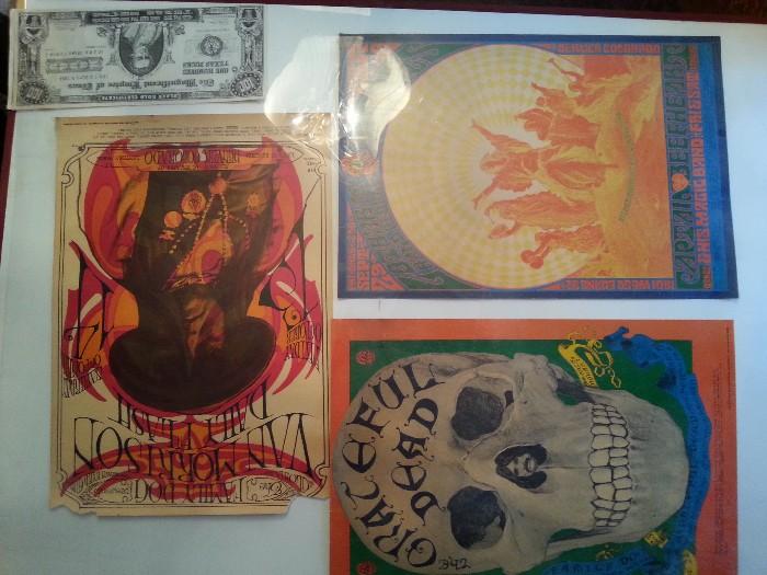Original 1967 Family Dog Prod. Posters for: The Doors, Grateful Dead, Van Morrison