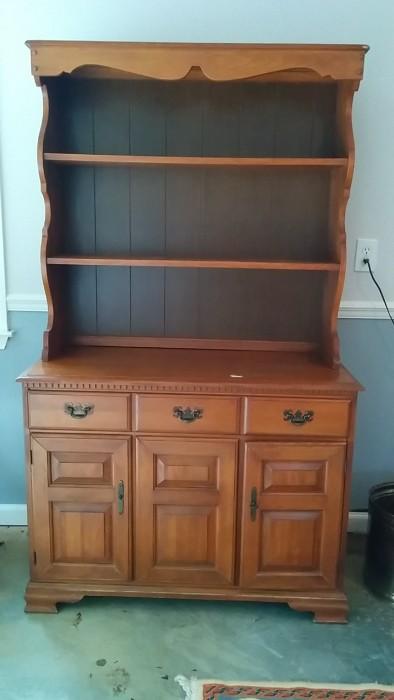 If you hanker for Early American decor, you better pep step it to this sale - check out this cherry hutch. It's two easy pieces, unlike your last date