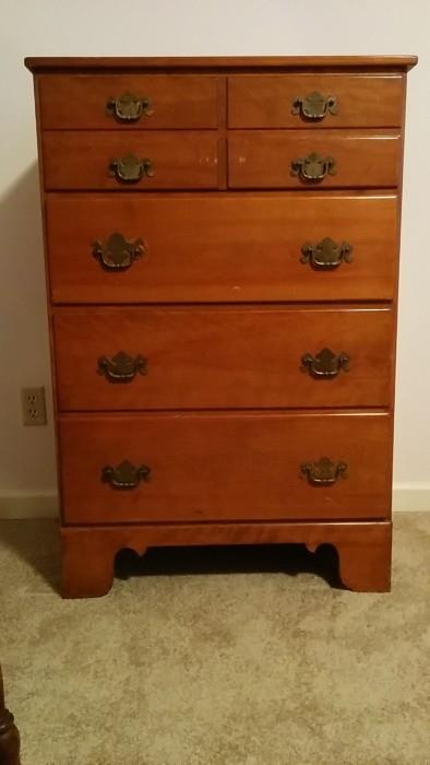 Umm, you need to have your hair in a Tabernacle Twist to like this Early American maple chest of drawers. Don't this just make you want to get on your knees and pray? For a current interior designer, maybe...