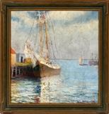 Lot#2014, GEORGE HOWELL GAY, OIL ON CANVAS, GLOUCESTER, NEW ENGLAND HARBOR, H 23", W 22"Signed lower right; framed.