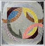 Lot#2019, FRANK STELLA, LITHOGRAPH H 38" W 38" POLAR CO-ORDINATES VIII.Polar Co-Ordinates VIII for Ronnie Peterson.#89/100.  1980. Offset lithograph, screen-print and letterpress in colors on Arches Cover paper. Signed in pencil, dated and numbered. Published by Peterson Press, New York, Sheet size: 38 1/2" x 38 1/2". Framed.