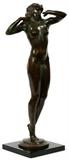 Lot#2024, HARRIET WHITNEY FRISHMUTH [AMERICAN 1880-1980], BRONZE SCULPTURE, 1929, H 15 3/4"Marked Gorham Co. Founders OHBV on edge of base. Mounted to black Belgian marble base.
