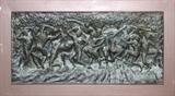 Lot#2028, MINGSHI HUANG [CHINESE, 20TH C.], RELIEF SCULPTURE, H 20" W 43"Relief wall sculpture, depicting nude figures entangled. Measuring H. 20" x 43", appears to be unmarked.