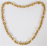 Lot#2033, ITALY 18KT YELLOW GOLD NECKLACE, L 22 1/2"Link style. "750" or 18kt gold.   # 314 VI.  68.8gr.