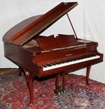 Lot#2068, CHICKERING & SONS MAHOGANY BABY GRAND PIANO, CIRCA EARLY 1900'S, W 4' 6", L 5' 4"Serial number 116107.  Circa 1911-1912.  Having carved legs and accompanied by a mahogany bench.