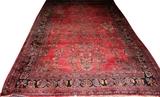 Lot#2245, PERSIAN CARPET, HAND WOVEN CARPET, H 20' 8", W 13'Red ground and floral design, with a navy floral border.