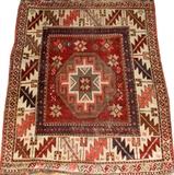 Lot#2262, ANTIQUE KAZAK RUG, C. 1900, 40" X 34"  Central medallion.