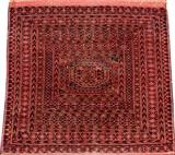 Lot#2266, BOKHARA MAT, C. 1920, 22" X 24"Red ground.