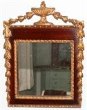 Lot#1200, GILT & MAHOGANY MIRROR, C. 1900, 18" X 13"Neoclassical style.
