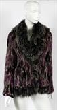 Lot#1484, DYED & SHEARED FUR JACKET, L 25"Probably rabbit.  Labeled: Apanage Collection.  Measures approximately 25" from shoulder to hem.