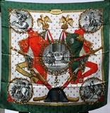 Lot#1485, HERMES 'NAPOLEON' SILK SCARF, 35" X 35"Labeled within print: "Hermes-Paris".