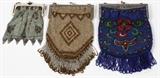 Lot#1510, ART DECO MESH & BEADED EVENING BAGS, C. 1920, THREE..Each with a metal clasp closure.