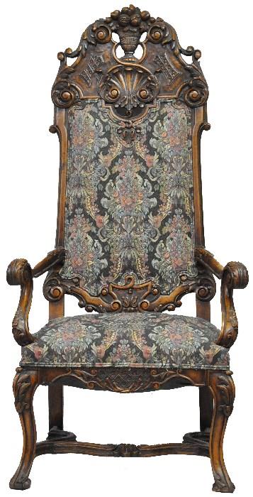 Nicely Carved Antique Throne Chair.