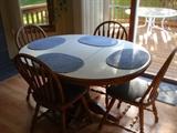 Kitchen Set with Formica Table Top includes Four Chairs and One Leaf