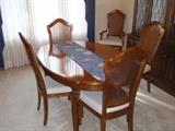 Dining Room Table with Six Cane Back Chairs