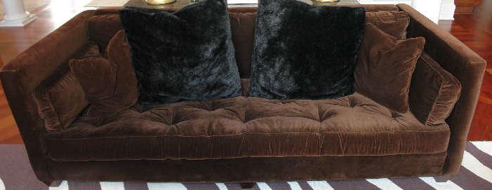 Tufted Chocolate Brown Sofa by American Signature